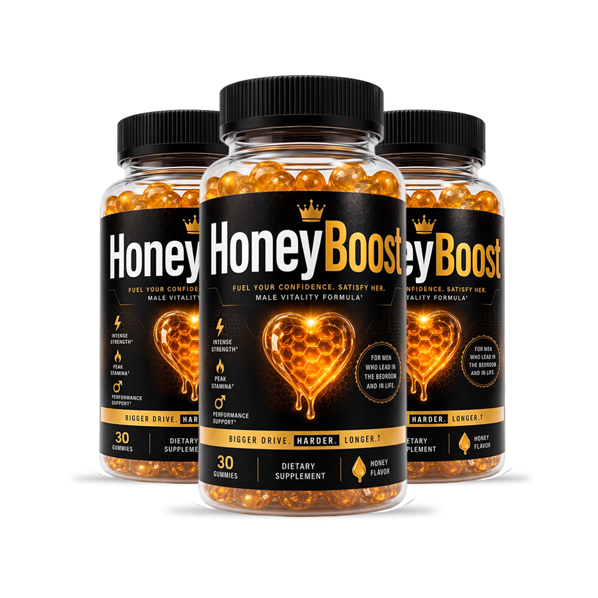 HoneyBoost supplement three-bottle package